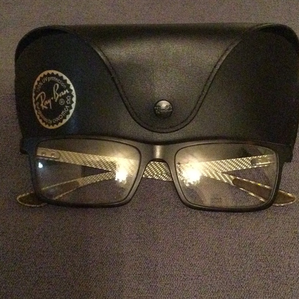 Ray-Ban Black and Gold Glasses